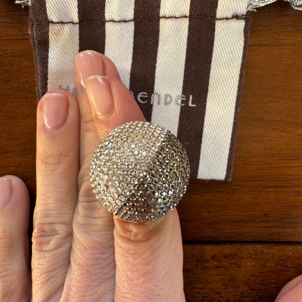 RARE HENRI BENDEL BAUBLE PAVE RING